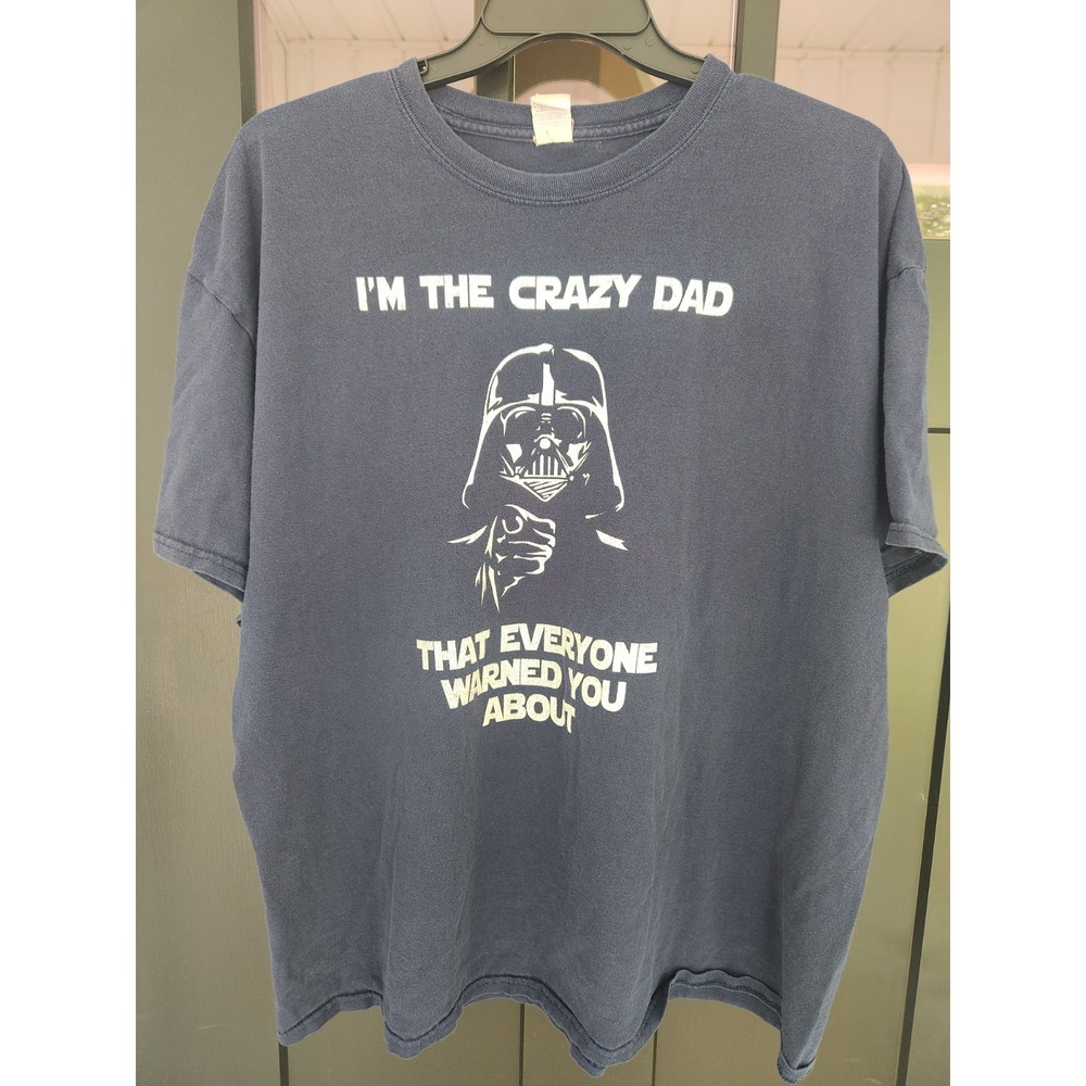 Vintage‎ Star Wars Darth Vader Dad Size  2X Short Sleeve Blue Shirt